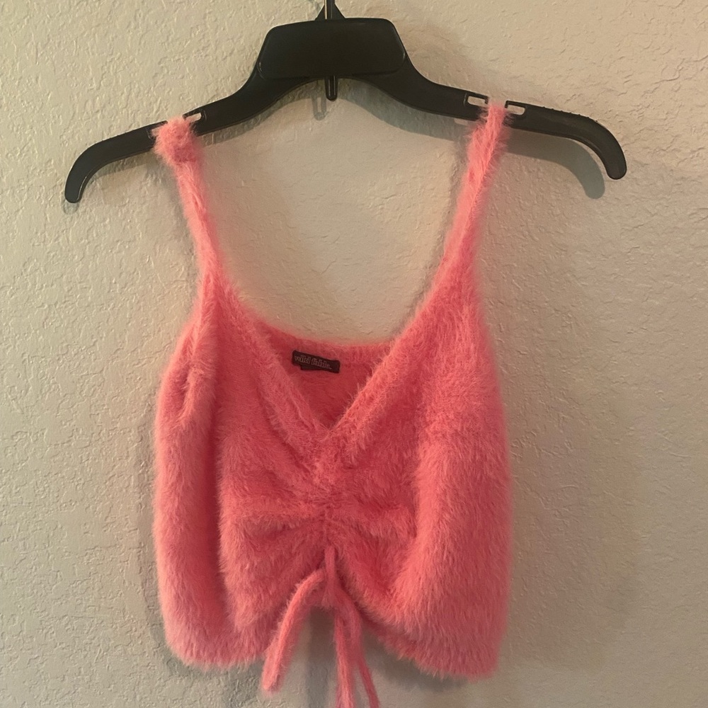 Wild Fable Pink Furry Crop Top